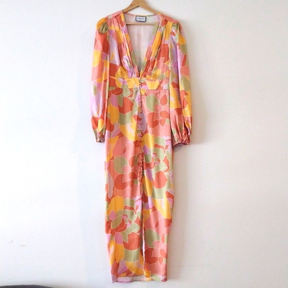 $91 Runway The Label Floral Dress Satin Mindy Rapture Dress - Picture 4 of 5